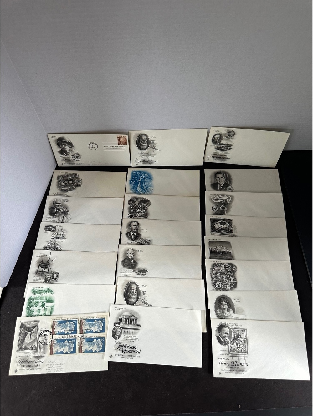 21 Vintage First Day Covers FDC Lot ArtCraft Aviation Yellowstone Jefferson